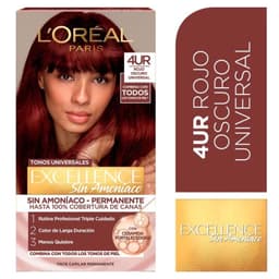 Tintura Tono Rojo Oscuro 4UR Excellence Sin Amoniaco UN