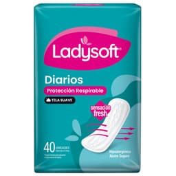 Protectores Diarios Clasicos Tela Suave Ladysoft 40 un
