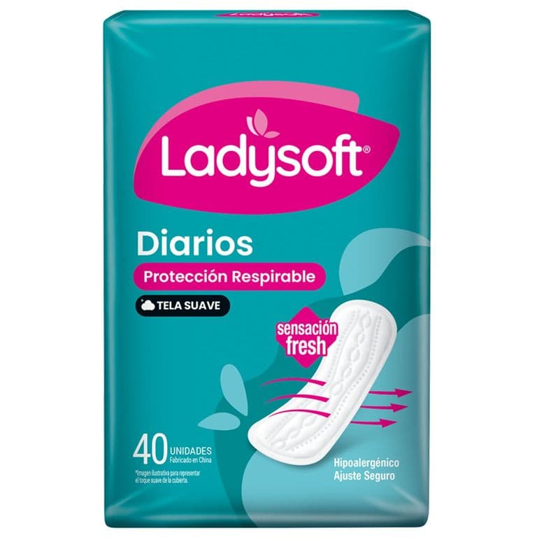 Protectores Diarios Clasicos Tela Suave Ladysoft 40 un