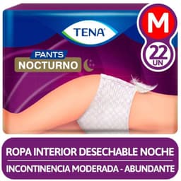 Ropa Interior Pants Desechable Nocturno Talla M Tena 22 Un