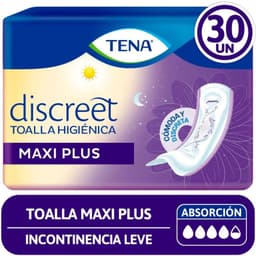 Toallas Femeninas Tena Discreet Maxi Plus 30 Un