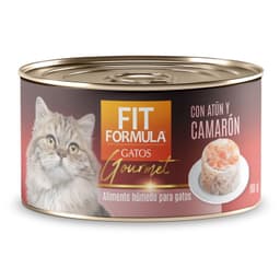 Alimento Humedo para Gatos Gourmet Atun y Camaron Lata Fit Formula 80 g