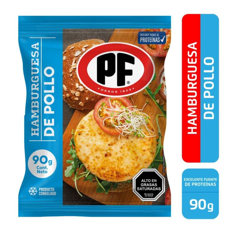 Hamburguesa de Pollo Congelada PF 90 g
