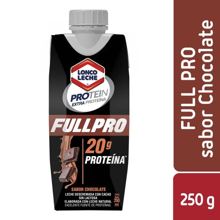 Leche Descremada Full Pro Sabor Chocolate Loncoleche 250 ml