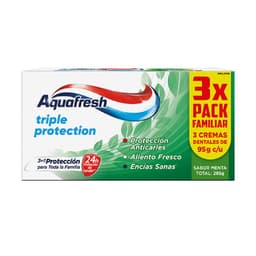 Pack Pasta de Dientes Aquafresh Triple Proteccion Sabor Menta 3 x 95 g