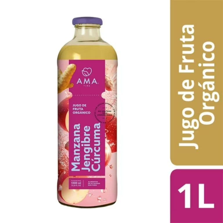 Jugo Organico de Manzana, Jengibre y Curcuma Ama 1 L 1 LT