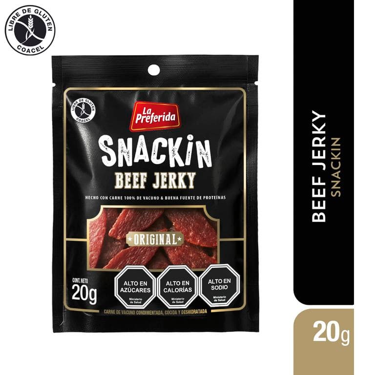 Snackin Beef Jerky La Preferida 20 g