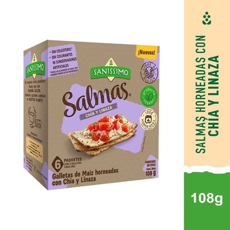 Galletas de Maiz Salmas con Chia y Linaza 108 g