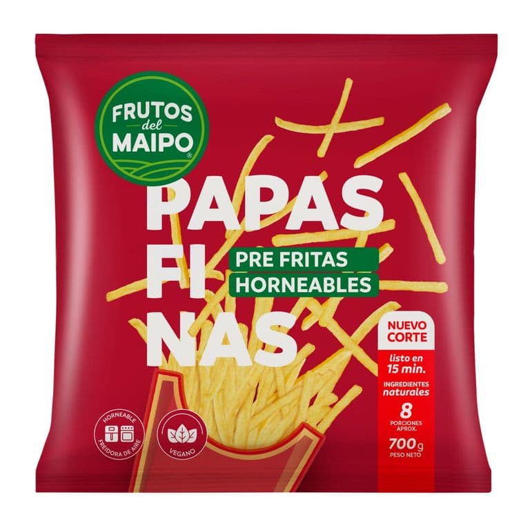 Papas Prefritas Finas Congeladas Frutos del Maipo 700 g