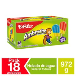 Pack Helado Frutal Ambrosito Bresler 18 un