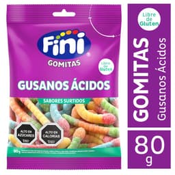 Gomitas Gusanos Acidos Fini 80 g