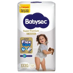 Panales Desechables Super Premium Talla XXXG Babysec 108 un