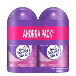 Pack Desodorante Roll On Powder Fresh Lady Speed Stick 2x50 ml