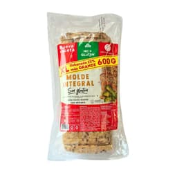 Pan de Molde Integral Sin Gluten No+Gluten 600 gr