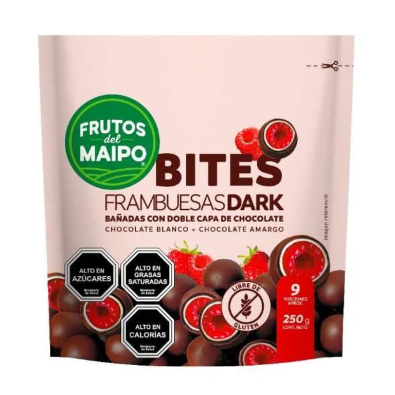 Bites Frambuesas Dark Frutas del Maipo 250 gr