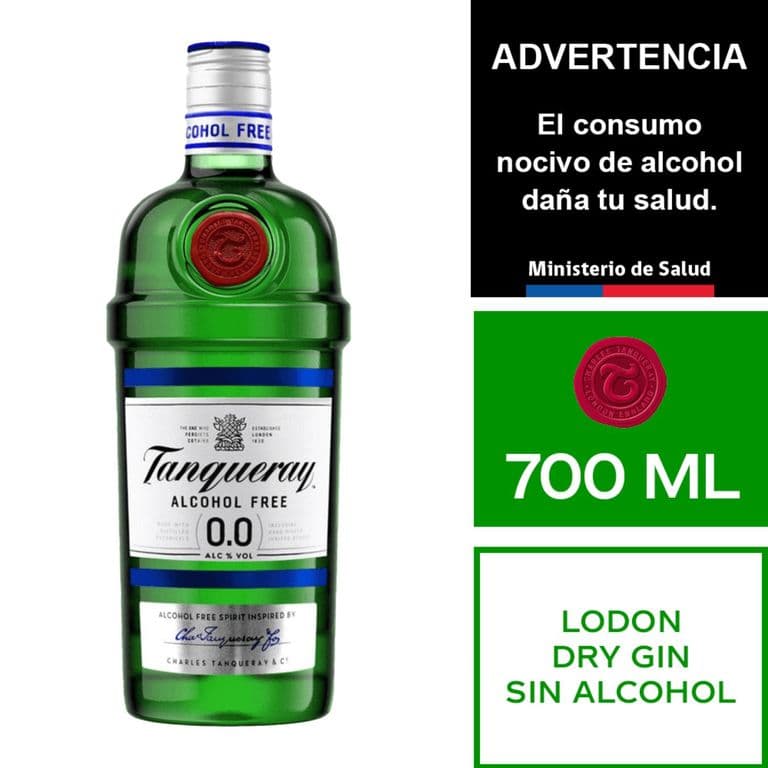 Gin London Dry Tanqueray Zero Alcohol 0 700 ml
