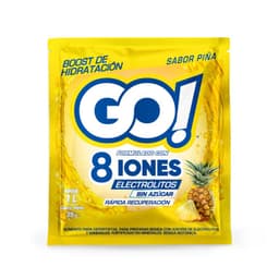 Bebida Isotonica en Polvo Sabor Pina con Iones y Electrolitos Go! 25 g
