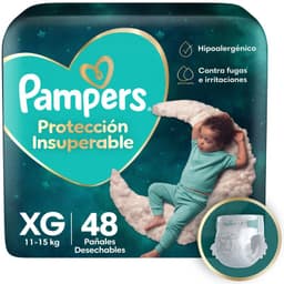 Panales Desechables Proteccion Insuperable XG Pampers 48 un