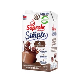Leche Semidescremada Chocolate 4 Ingredientes Soprole 1 lt