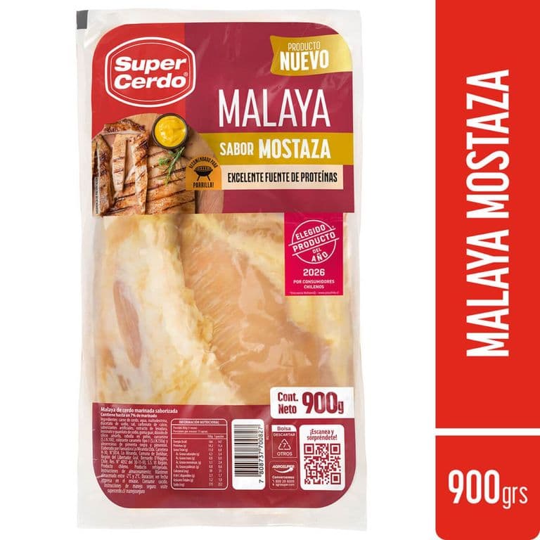 Malaya de Cerdo a la Mostaza Refrigerada Super Cerdo 900 g