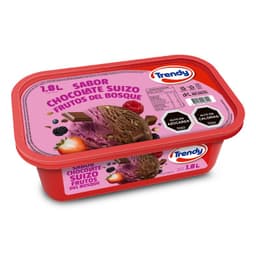 Helado Sabor Chocolate Suizo y Frutos del Bosque Trendy 1.8 lt