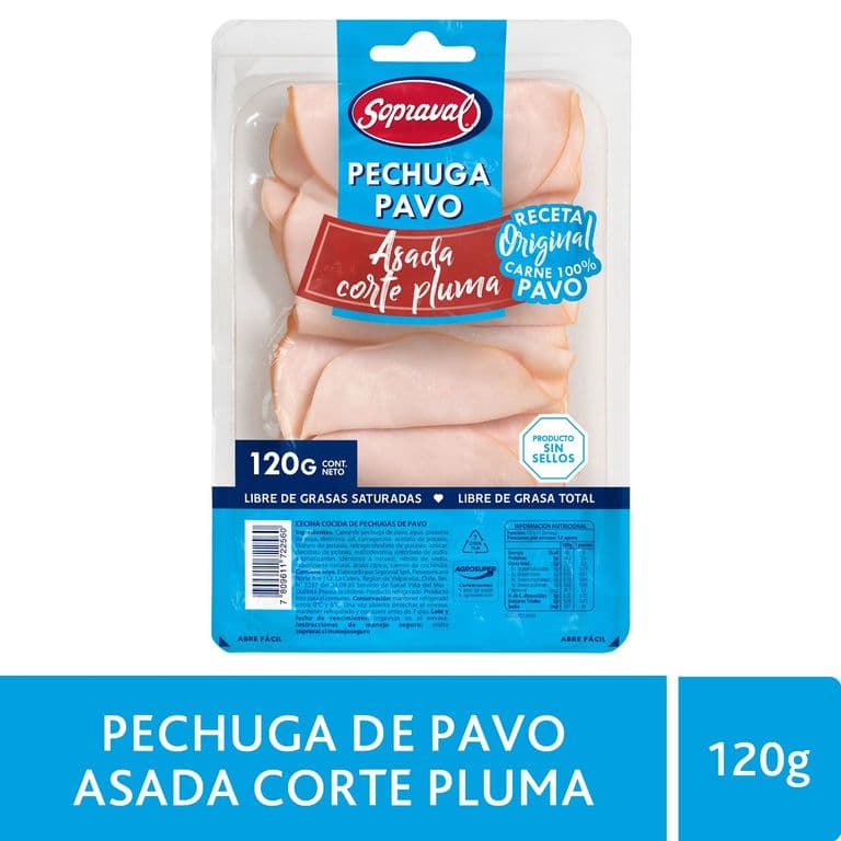 Pechuga de Pavo Corte Pluma Asada Sopraval 120 gr