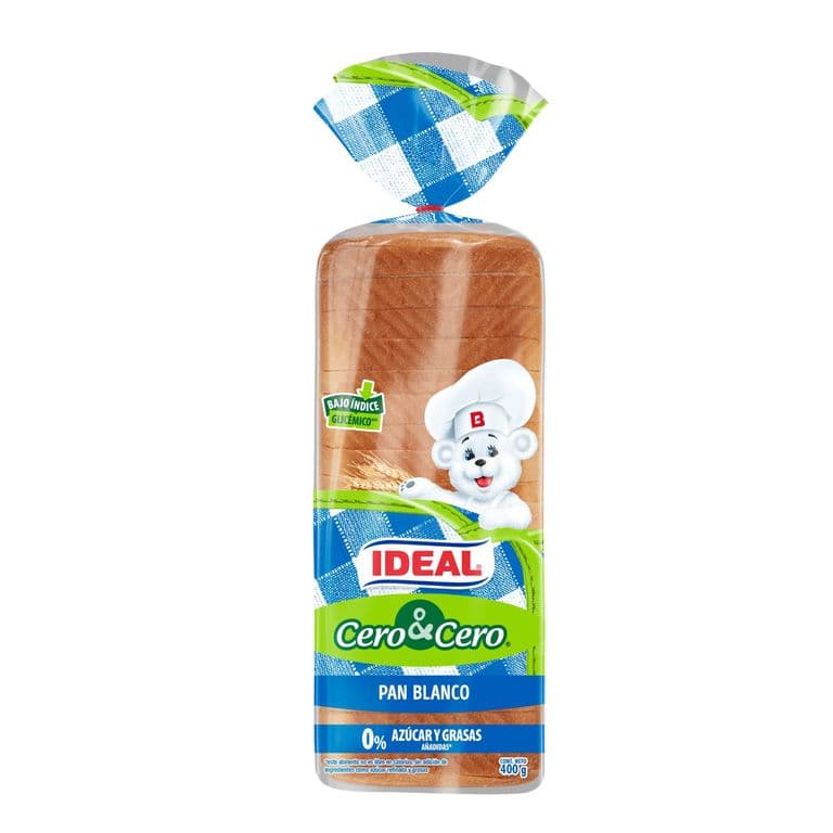 Pan de Molde Blanco Cero Cero Ideal 400 gr
