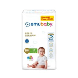 Panales Desechables Super Premium Talla M Emubaby 104 un