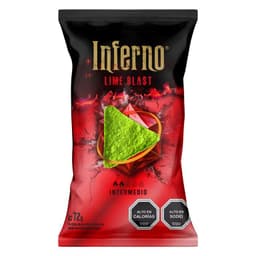 Snack Tortillas de Maiz Lime Blast Inferno 72 gr