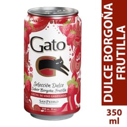Coctel de Vino Dulce Borgona Frutilla Gasificado Gato Lata 8 350 ml