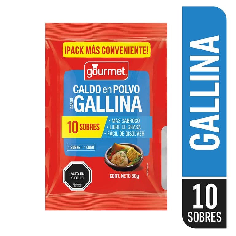 Caldo en Polvo Sabor Gallina Gourmet 10 Un