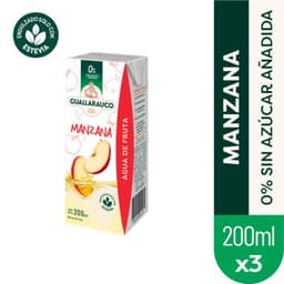 Tripack Agua de Fruta Manzana Guallarauco 3 x 200 ml