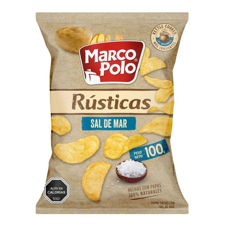 Papas Fritas Rusticas con Sal de Mar Marco Polo 100 gr