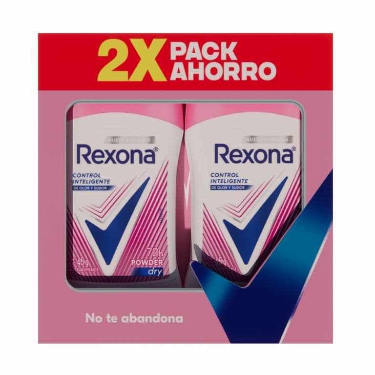 Pack Antitranspirante en Barra Powder Dry Rexona 2 x 45 gr