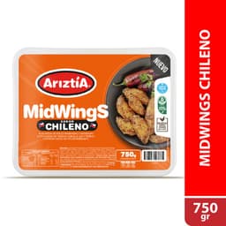 Alitas Media de Pollo Midwings Sabor Chileno Refrigeradas Ariztia 750 g