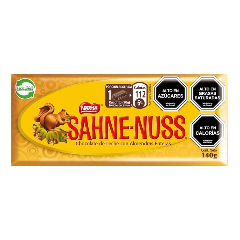 Chocolate con Almendras Sahne Nuss Barra 140 g