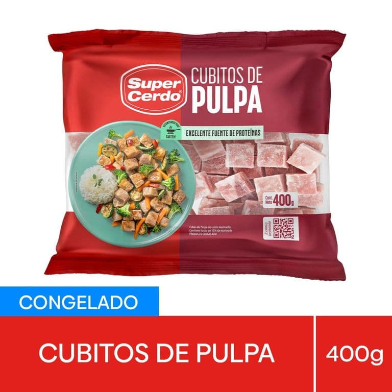 Cubitos de Pulpa de Cerdo Congelados Super Cerdo 400 gr