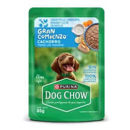 Pouch para Perros Cachorros Gran Comienzo Sabor Pollo Dog Chow 85 gr