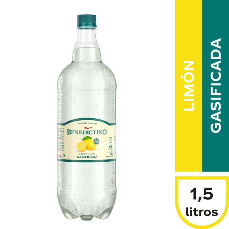 Agua Sabor Limon Gasificada Benedictino 1.5 Lt