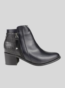Botin Cuero Reptil Negro 39