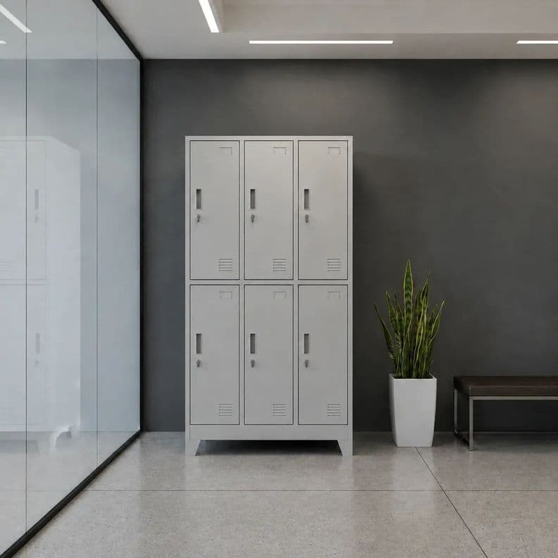 Locker 3 Cuerpos 6 Casilleros 180x90x45cm