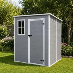 Bodega Jardin Plastico 6x6FT Gris 3,3 m2