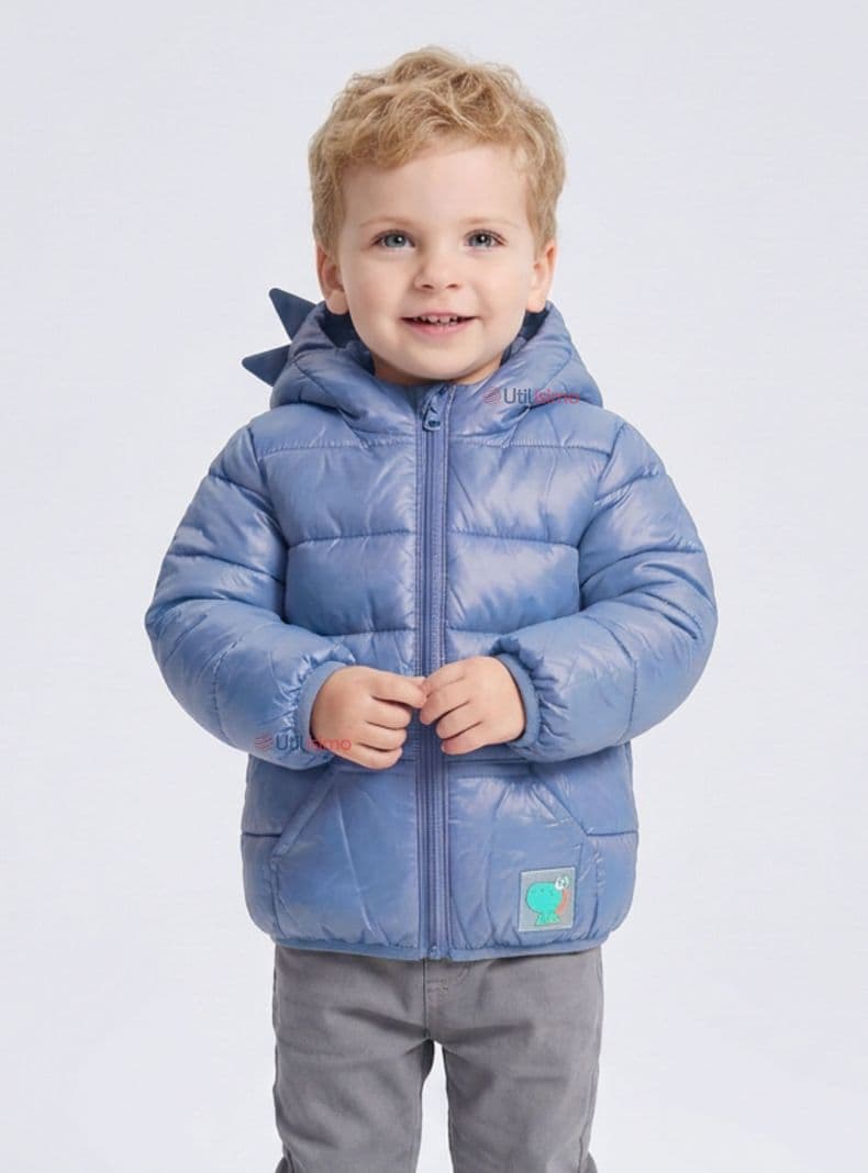 Parka Dinosaurio Con Capucha Manga Larga Nino Jump Kids Azul 2