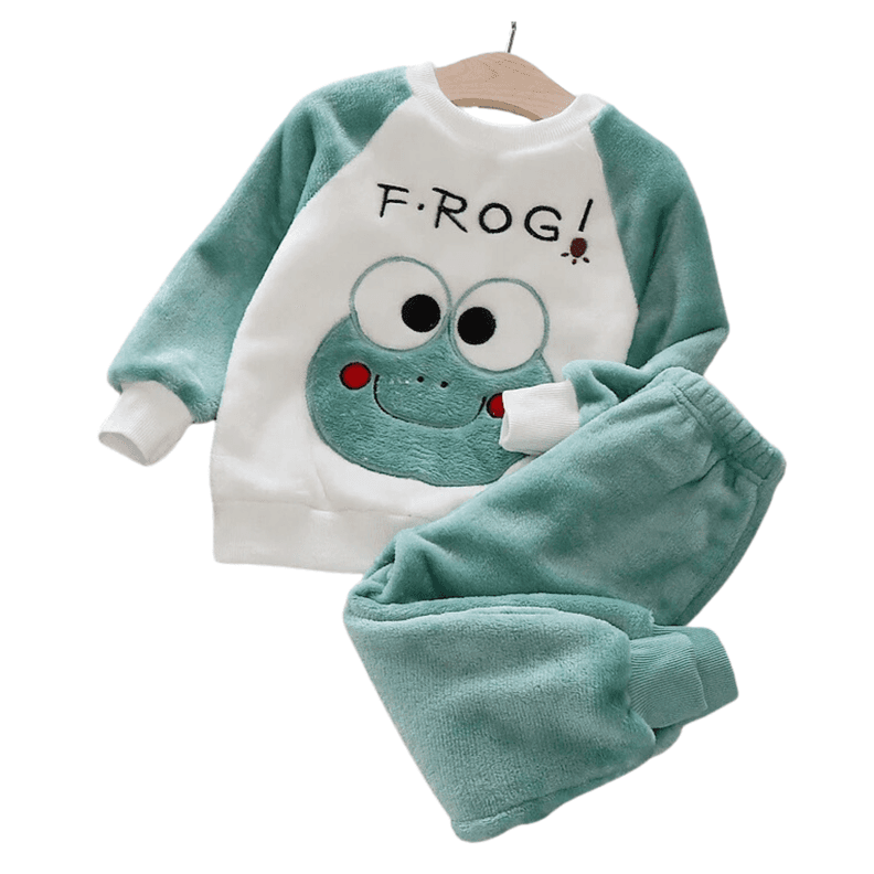 Set Invierno 2 Piezas Buzo Nino Rana Frog Verde Oscuro Jump Kids 6