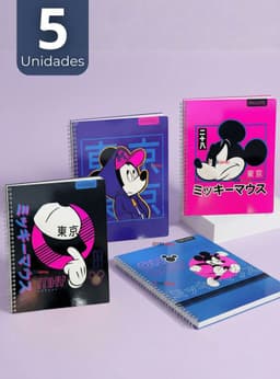 Pack 5 Cuadernos Universitarios Mickey Mouse Pop Proarte 7mm 100 Hojas Disenos Surtidos