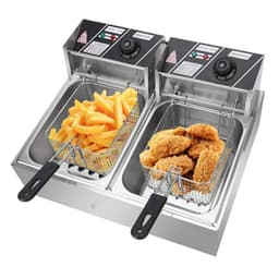 Freidora Electrica 12L Acero Inox 5500w Potente 2 Puestos