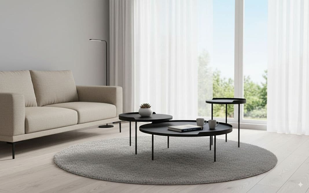 Mesa de diseno Orion Redonda Negra 60cm