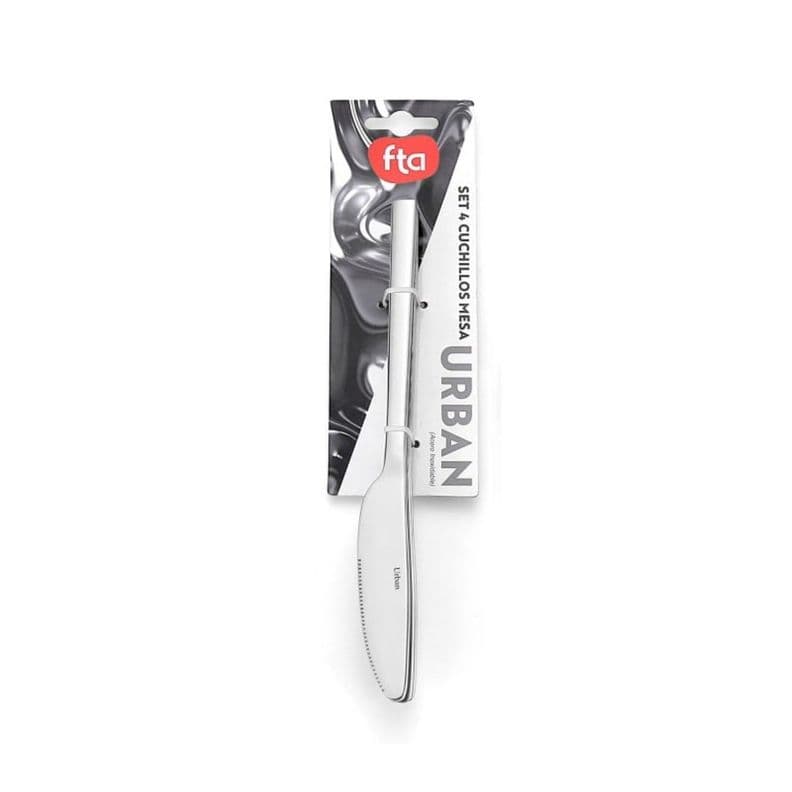 Pack 4 Cuchillos Mesa Urban Acero Inoxidable Gris FTA