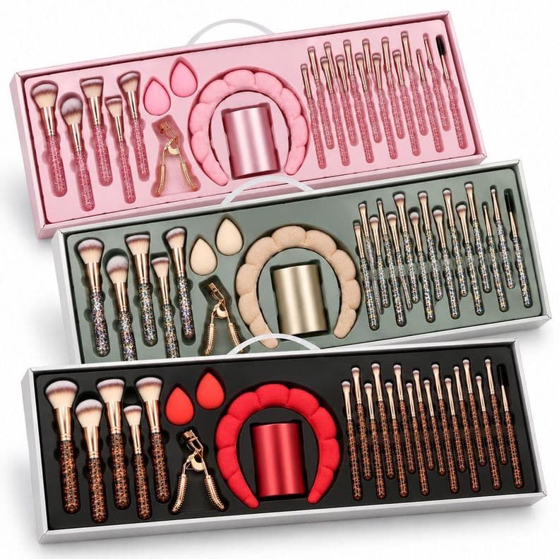 Set Brochas De Maquillaje Profesional Diamond XL 23 Piezas XL 71 Ed Ltda Rosado