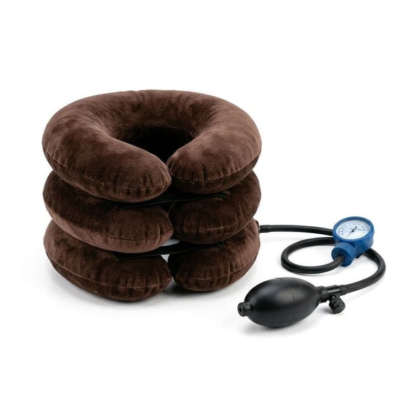 Almohadilla Cervical Inflable Antiestres para el Cuello Cafe